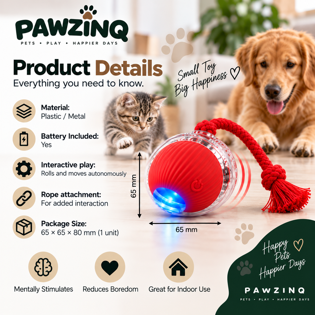 Smart Interactive Rolling Pet Ball™